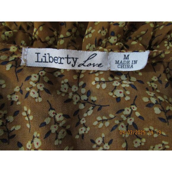 Liberty Lane size M sheer dress overlay ditsy flower floral print fall color tie - Picture 8 of 9